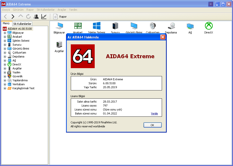 AIDA64 Extreme Edition 6.00.5100 | Katılımsız