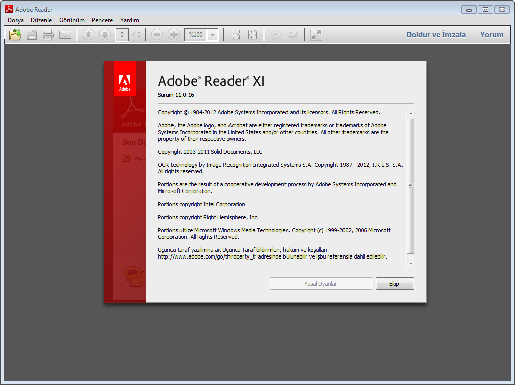 Adobe Reader XI 11.0.16 Final TR | Katılımsız