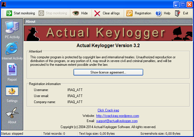 Actual Keylogger 3.2 Final | Katılımsız