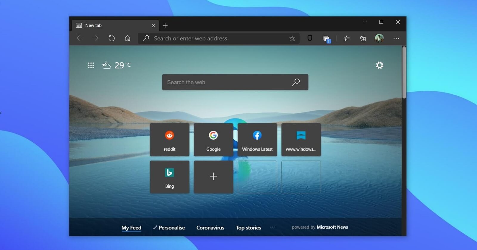 Microsoft Edge, Windowsta Yeni Kenar ubuuna Kavutu