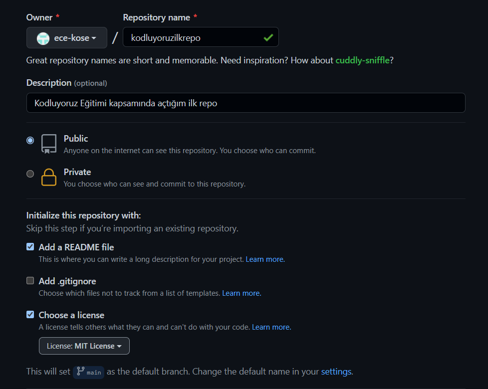 GitHub - ece-kose/kodluyoruzilkrepo: Kodluyoruz Eğitimi kapsamında ...