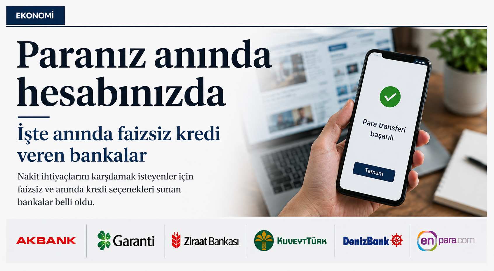 Anında faizsiz kredi