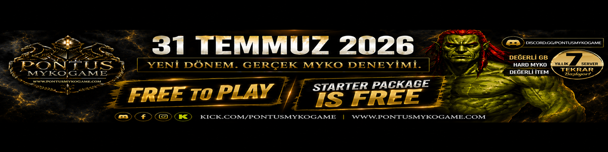 PontusMykoGame | v.1098 Old Myko | Yeni Sunucu PONTUS | Beta: 24 Temmuz | Official: 31 Temmuz 21:00 banner
