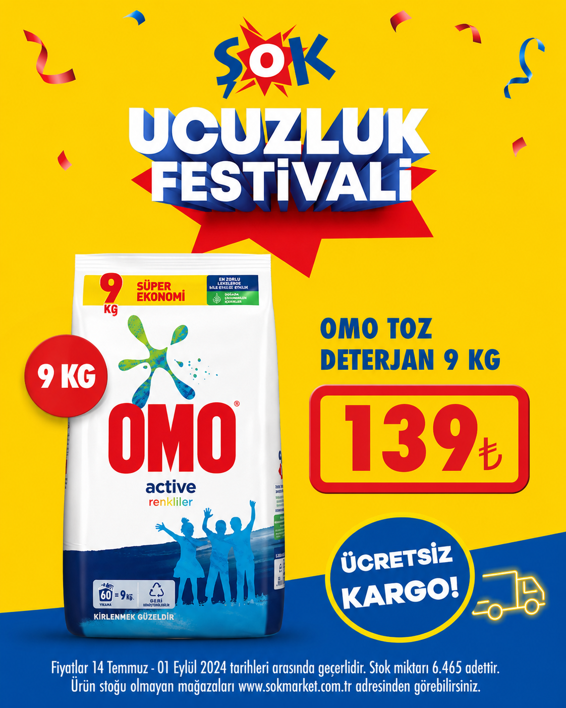 OMO Active Renkliler Toz Çamaşır Deterjanı 9 KG