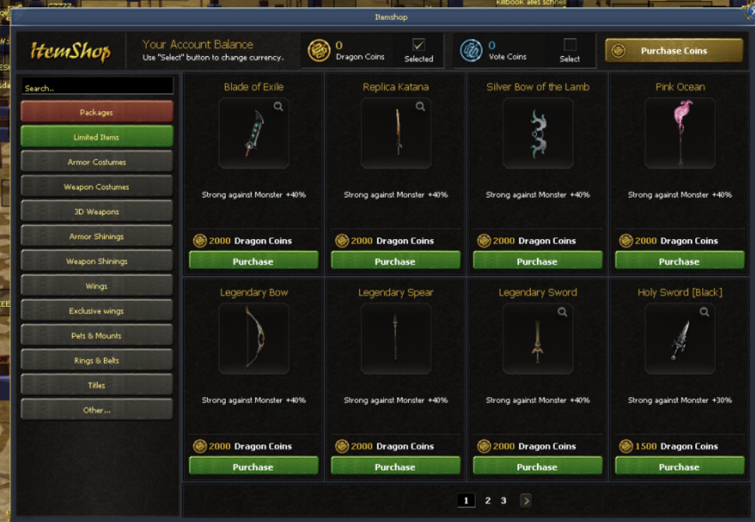 Metin2 C++ Yabanci Different Bir Item Shop preview