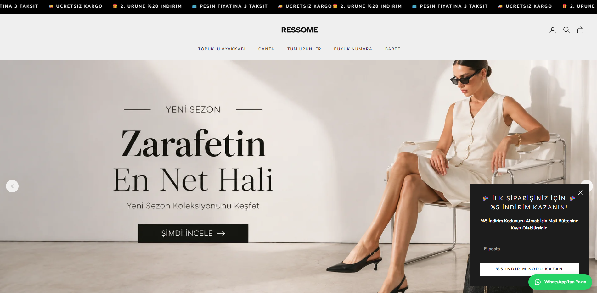 Ressome ana sayfa ekran görüntüsü