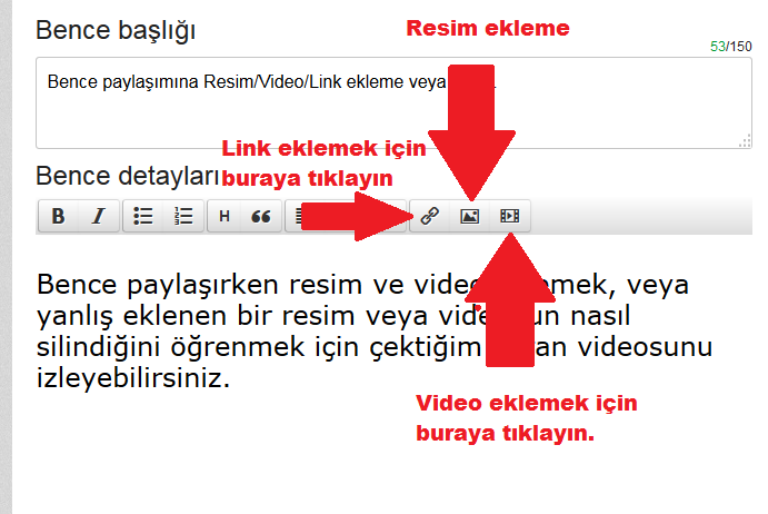 Link ekleme veya silme. Detay özelliklerini kullanma.