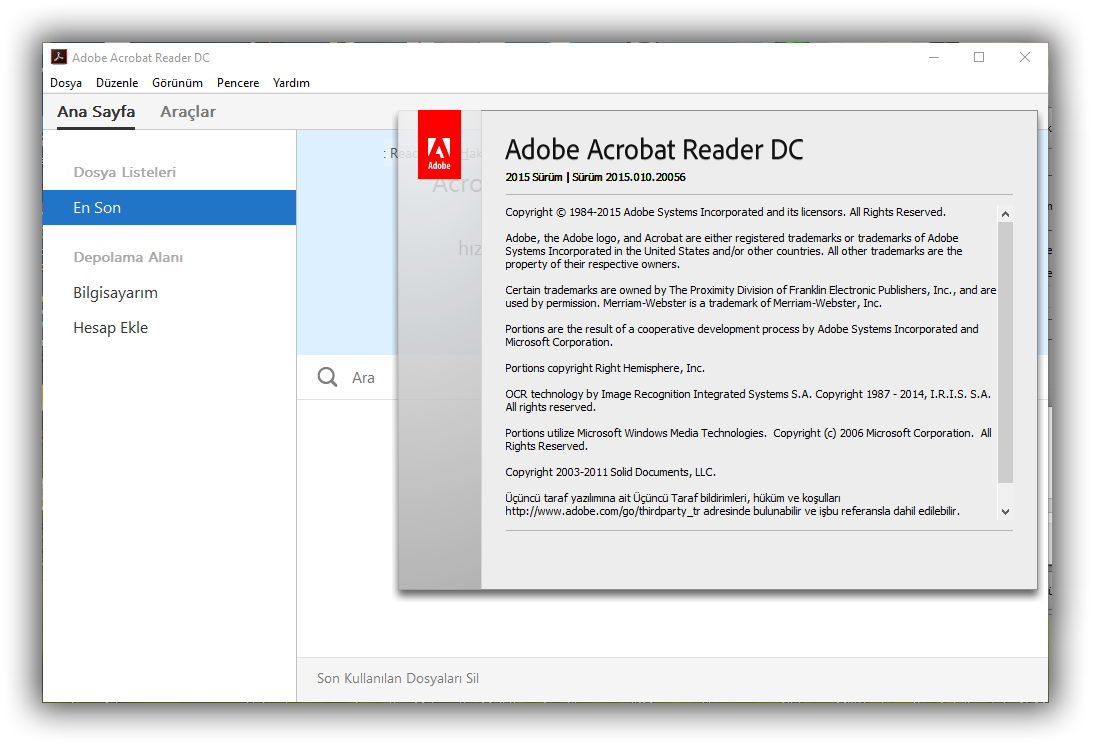 Adobe Acrobat Reader DC 2015.010.20056 | Katılımsız