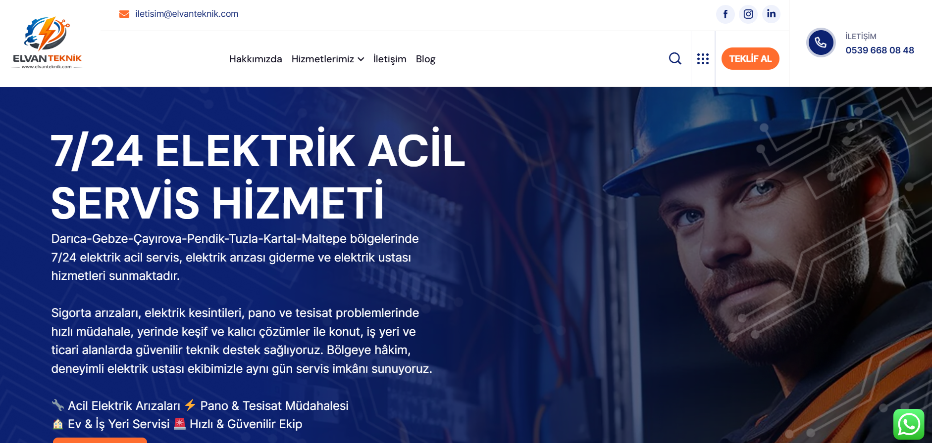 Elvan Teknik  ana sayfa ekran görüntüsü