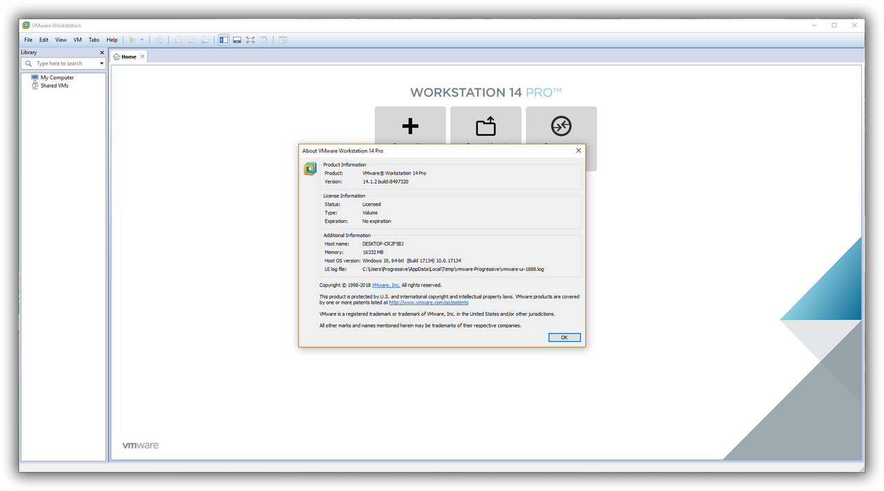 VMware Workstation Pro 14.1.3 Build 9474260 (x64) | Katılımsız