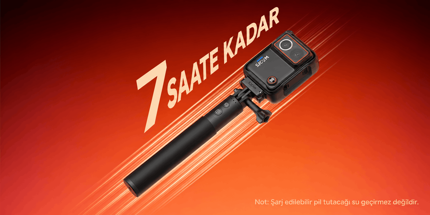 SJCAM SJ30 güç kolu ile 7 saate kadar pil ömrü