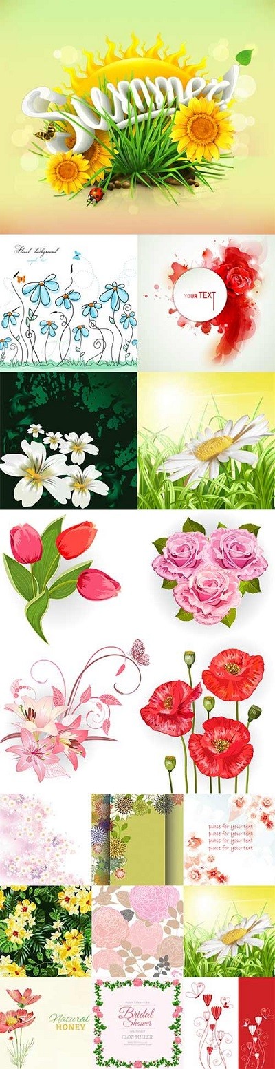 Awesome Vector Flowers Pack