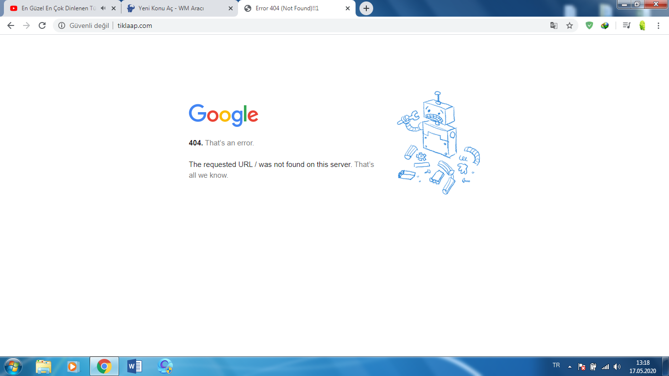 Ошибка 404 Google