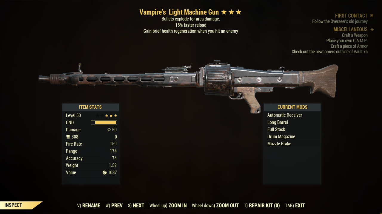 Fallout 4 light machine gun (120) фото