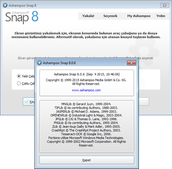 Ashampoo Snap 8.0.6 Final | Katılımsız