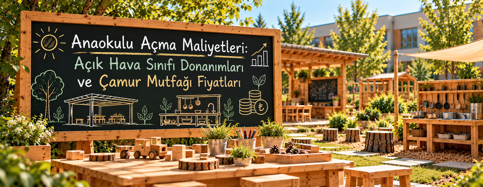 Anaokulu açma maliyetleri açık hava sınıfı ve çamur mutfağı